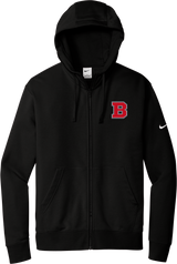 CT Bobcats Nike Club Fleece Sleeve Swoosh Full-Zip Hoodie